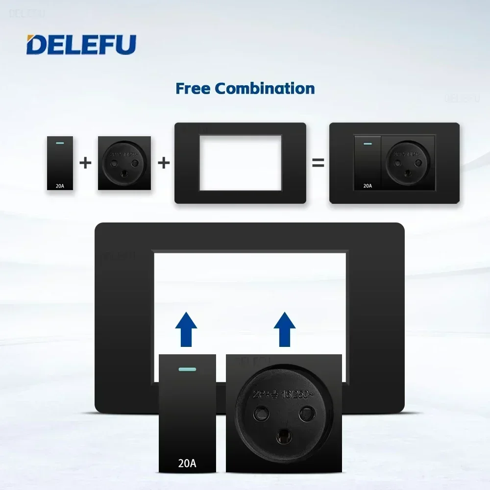 DELEFU Hitam PC tahan api USB  - Smart Light Switch Wifi ulasan dan harga