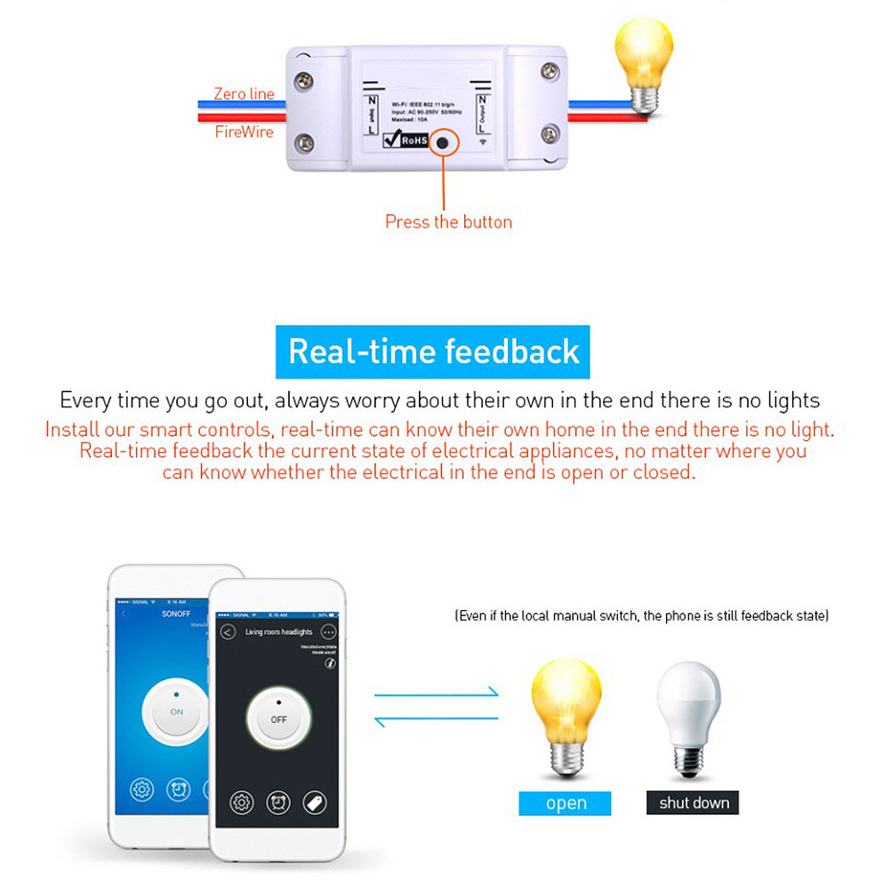 1 buah Konektor Sakelar Pintar - Smart Light Switch Wifi ulasan dan harga